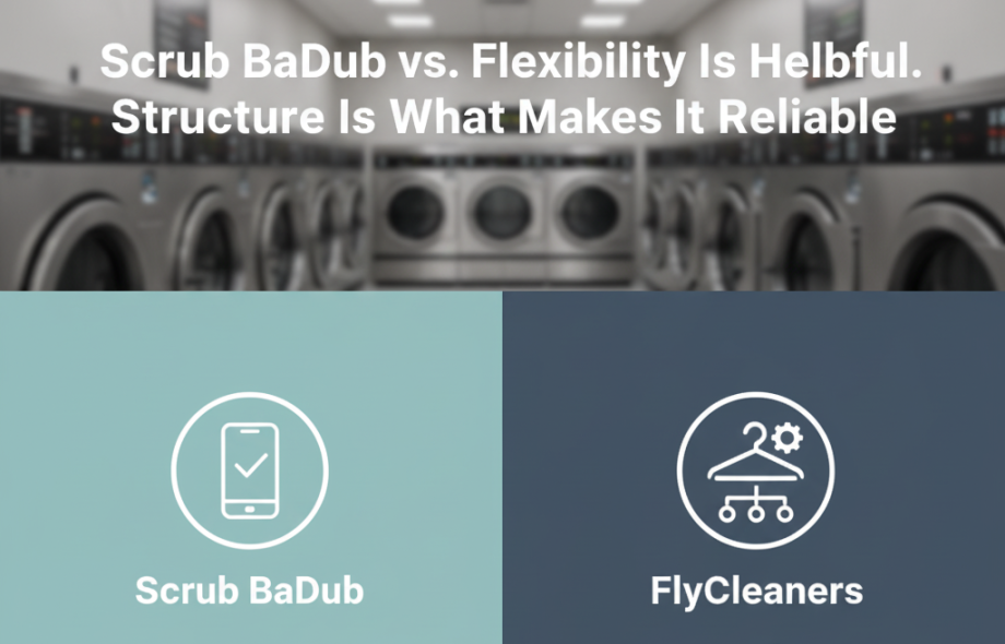 Scrub BaDub vs. FlyCleaners: Flexibility Is Helpful. Structure Is What Makes It Reliable.